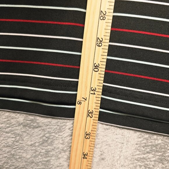 Travis Mathew Polo Shirt Mens XL Black Striped Golf Performance Short Sleeve - Picture 14 of 14
